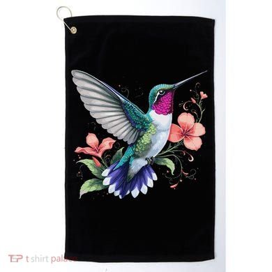 Hummingbird Floral Bird Artwork Golf Towel