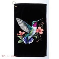 Hummingbird Floral Bird Artwork Golf Towel thumb 0
