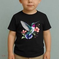 Hummingbird Floral Bird Artwork Toddler T-Shirt thumb 2