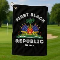 Haiti First Black Republic Since 1804 Haitian Flag Day Golf Towel thumb 1