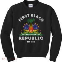 Haiti First Black Republic Since 1804 Haitian Flag Day Kids Sweatshirt thumb 0