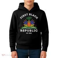 Haiti First Black Republic Since 1804 Haitian Flag Day Kids Hoodie thumb 4