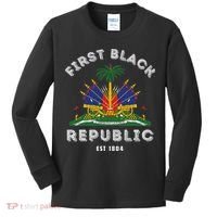 Haiti First Black Republic Since 1804 Haitian Flag Day Kids Long Sleeve Shirt thumb 0