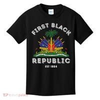 Haiti First Black Republic Since 1804 Haitian Flag Day Kids T-Shirt thumb 0