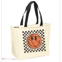 Happy Face Basketball Lover Smile Face Funny Smiling Tote Bag thumb 2