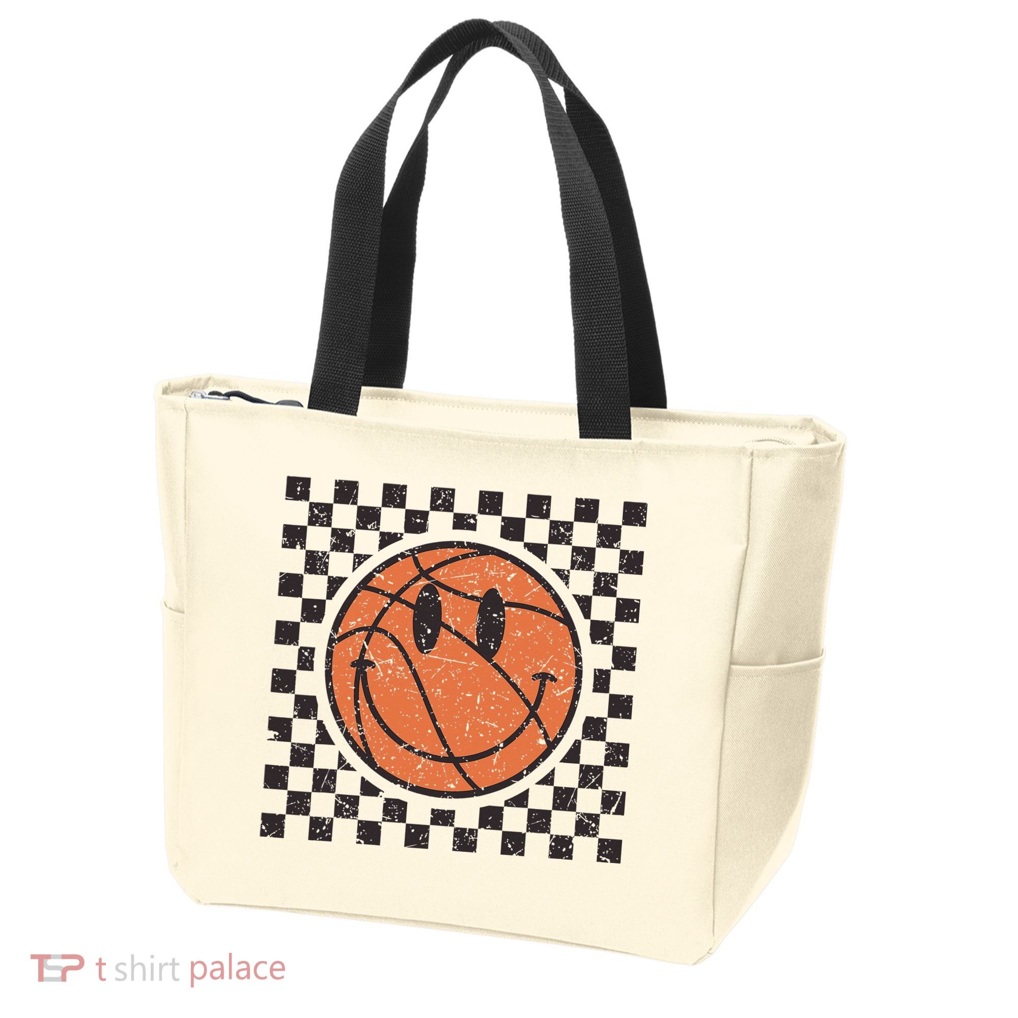 Happy Face Basketball Lover Smile Face Funny Smiling Tote Bag