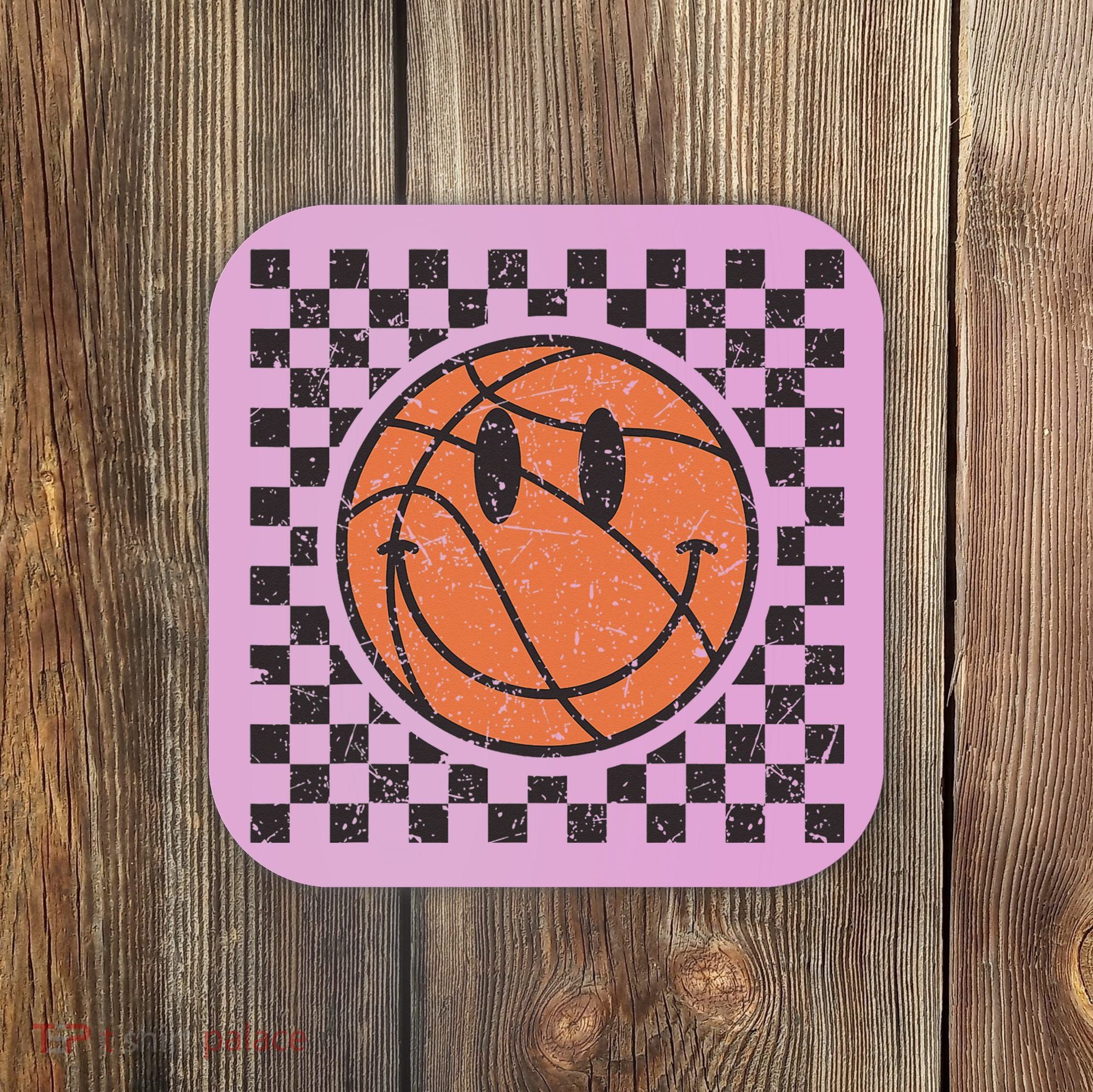 Happy Face Basketball Lover Smile Face Funny Smiling Coaster