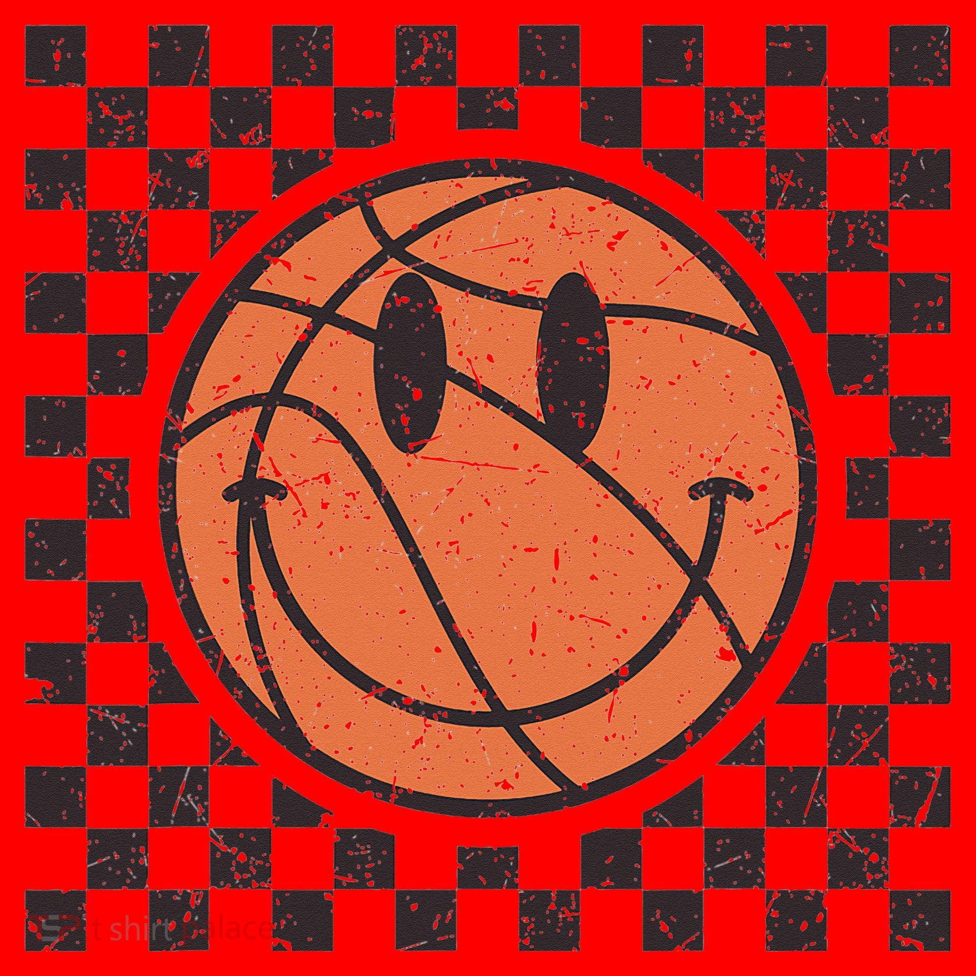 Happy Face Basketball Lover Smile Face Funny Smiling Santa Hat