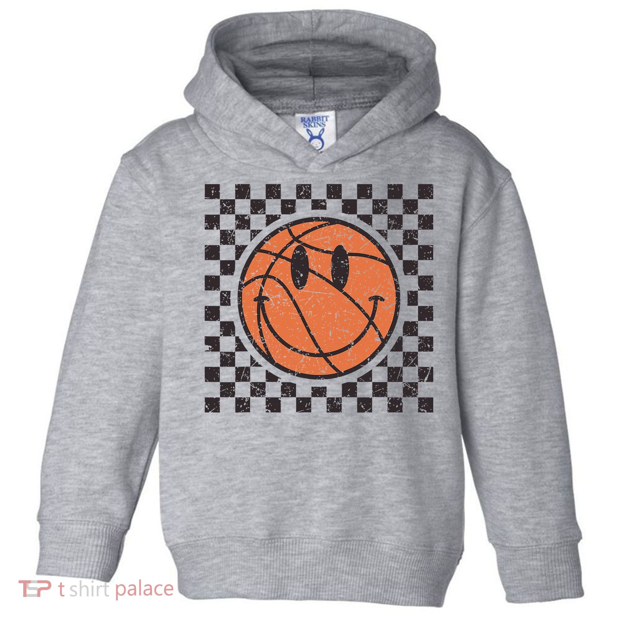 Happy Face Basketball Lover Smile Face Funny Smiling Toddler Hoodie