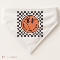 Happy Face Basketball Lover Smile Face Funny Smiling USA-Made Doggie Bandana thumb 0