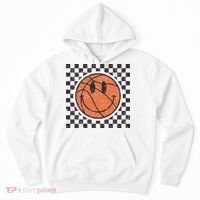 Happy Face Basketball Lover Smile Face Funny Smiling Hoodie thumb 0