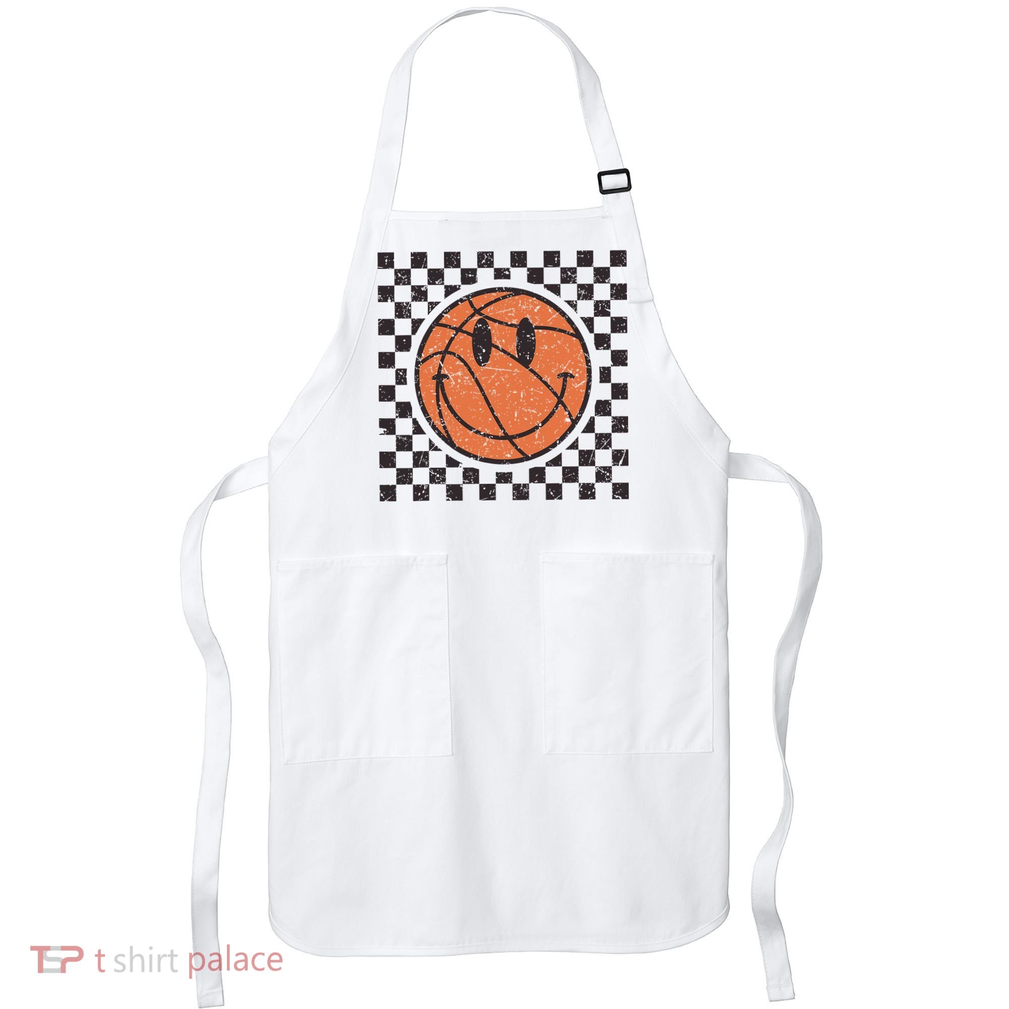 Happy Face Basketball Lover Smile Face Funny Smiling Apron