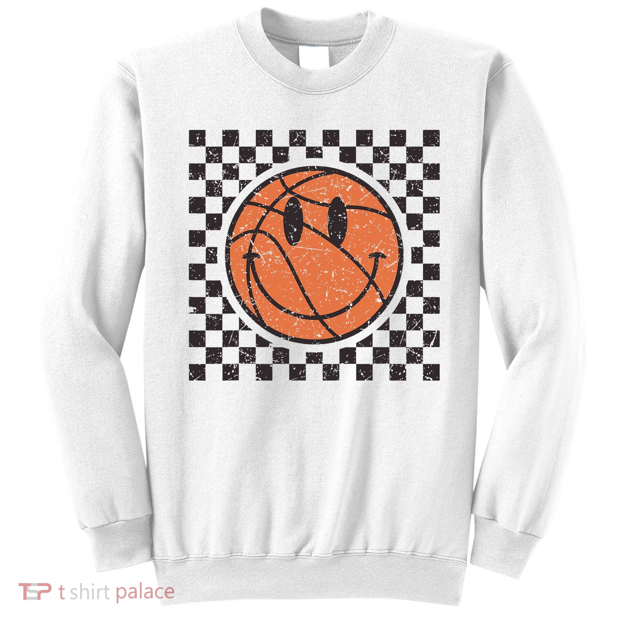 Happy Face Basketball Lover Smile Face Funny Smiling Sweatshirt