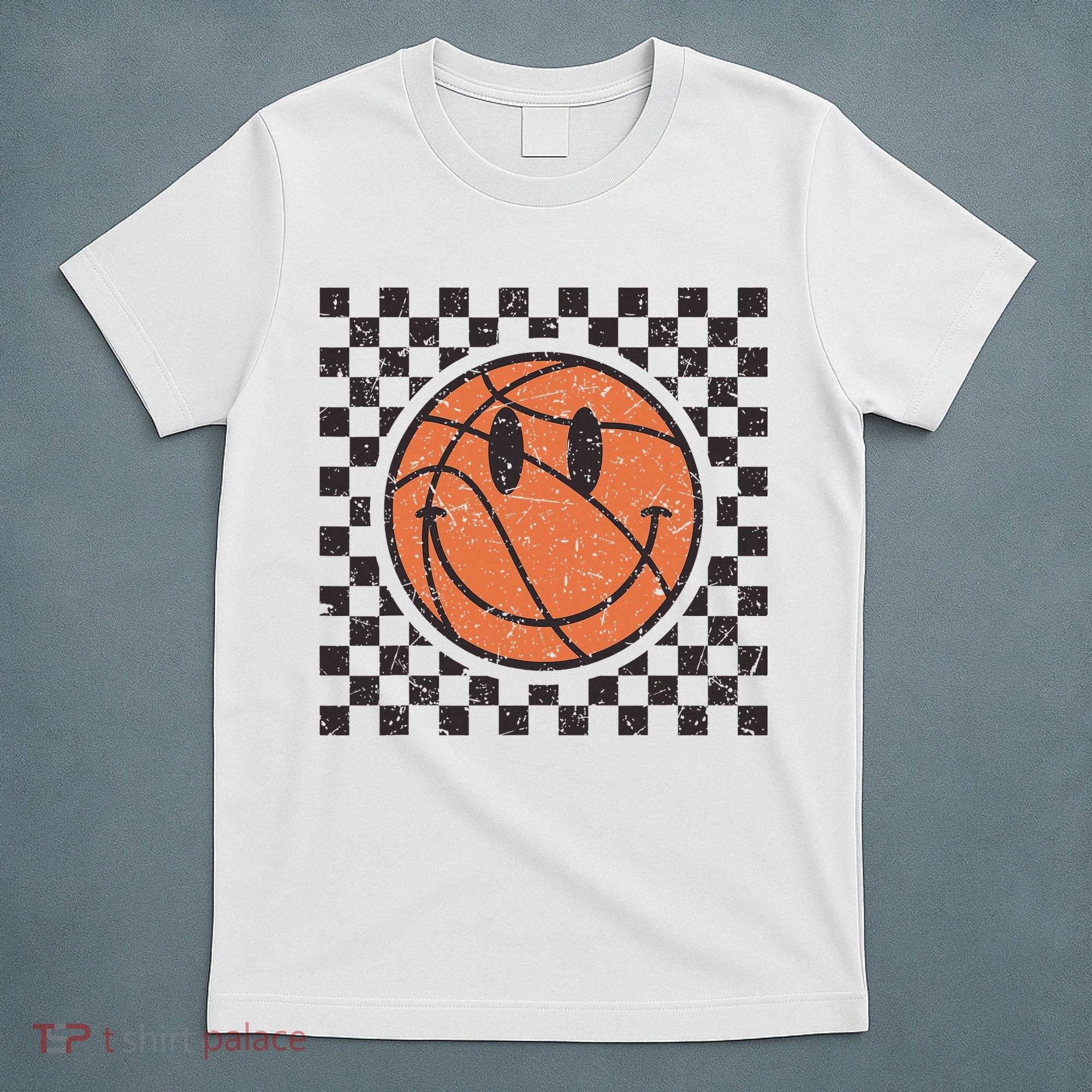 Happy Face Basketball Lover Smile Face Funny Smiling T-Shirt