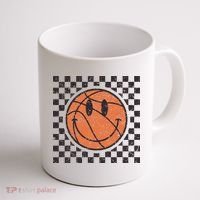 Happy Face Basketball Lover Smile Face Funny Smiling Coffee Mug thumb 1