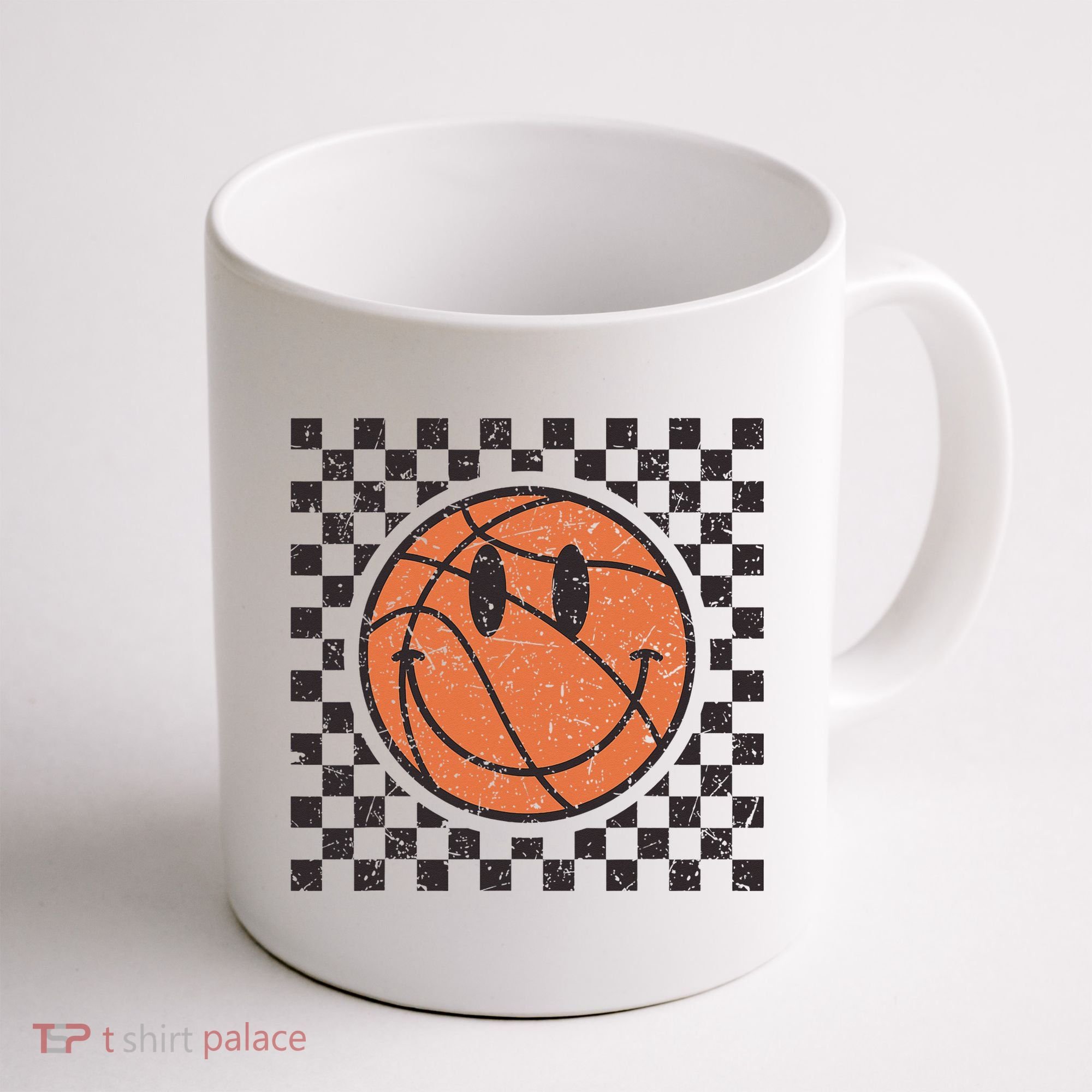 Happy Face Basketball Lover Smile Face Funny Smiling Coffee Mug