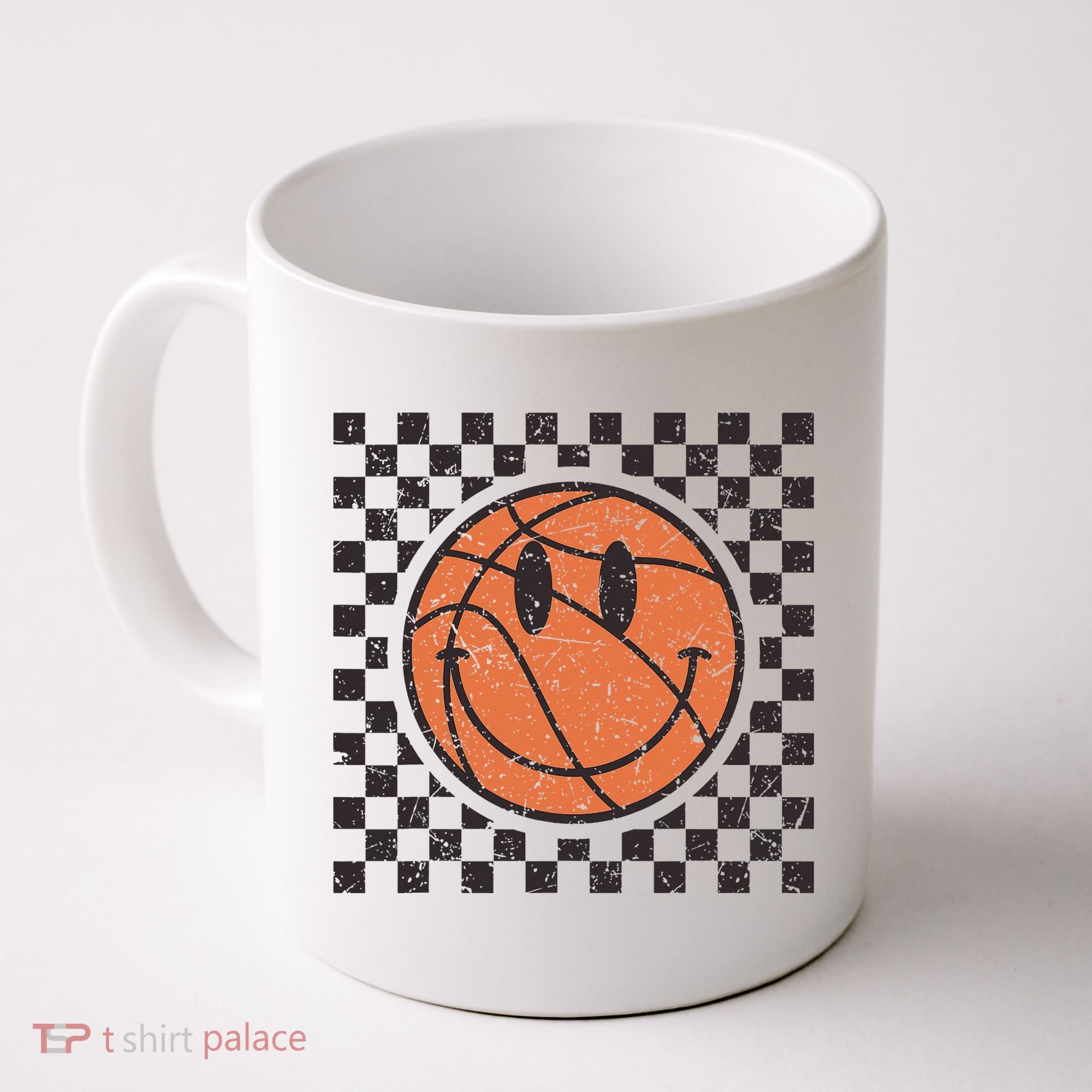 Happy Face Basketball Lover Smile Face Funny Smiling Coffee Mug