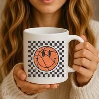 Happy Face Basketball Lover Smile Face Funny Smiling Coffee Mug thumb 3