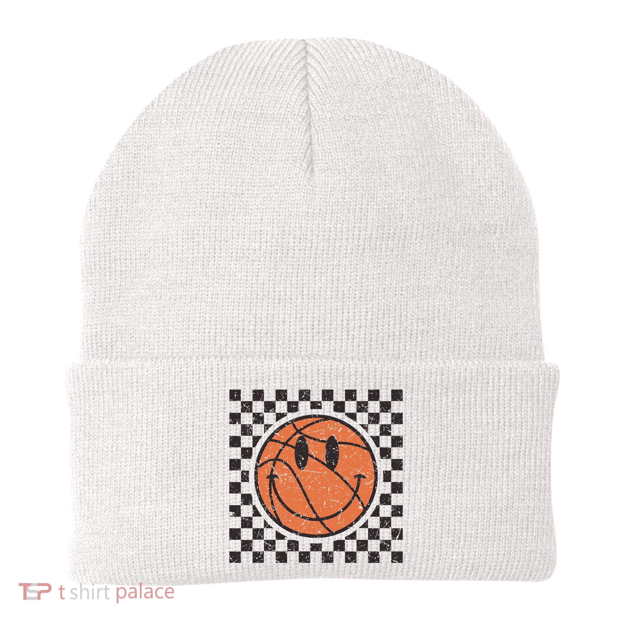 Happy Face Basketball Lover Smile Face Funny Smiling Beanie