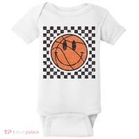 Happy Face Basketball Lover Smile Face Funny Smiling Baby Bodysuit thumb 0