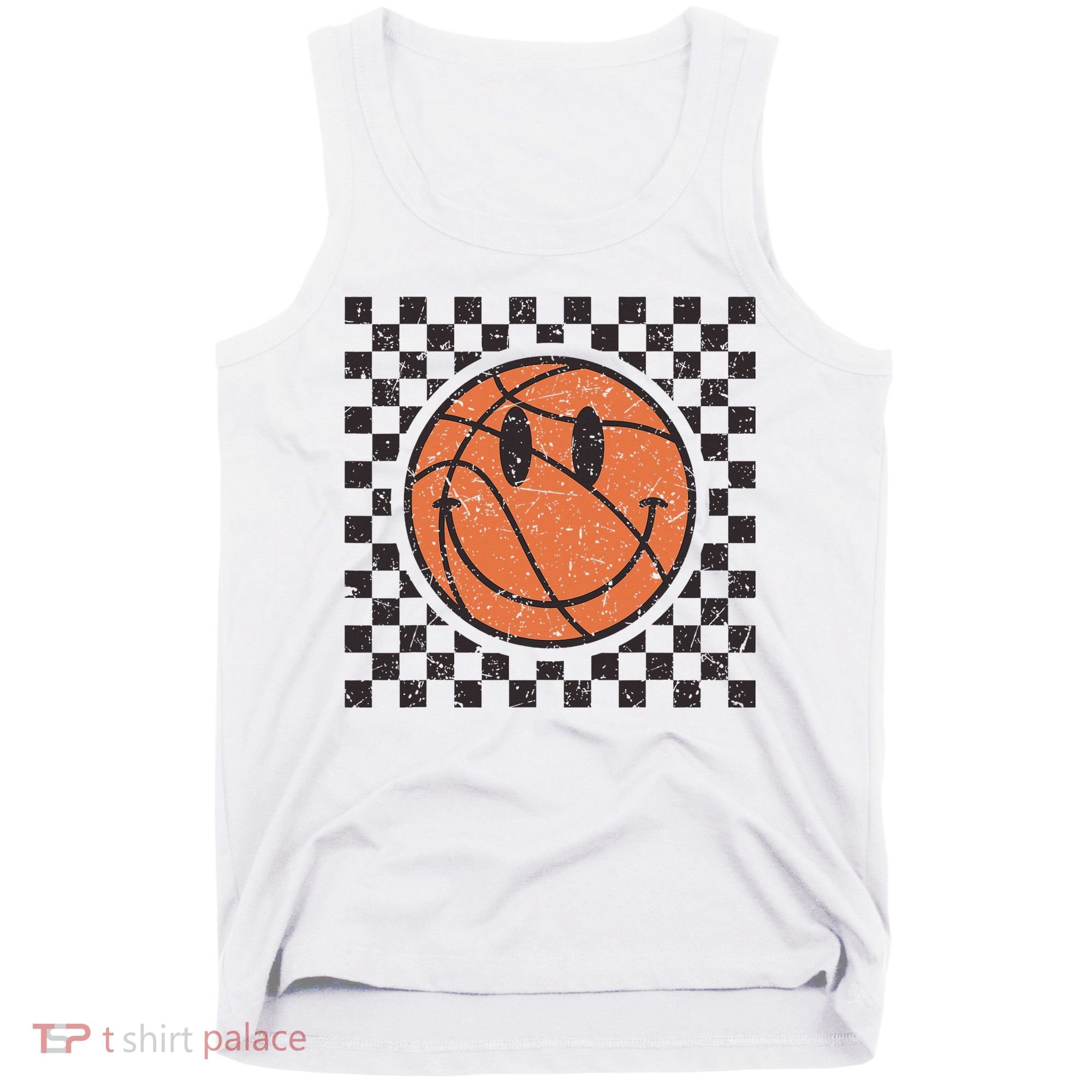 Happy Face Basketball Lover Smile Face Funny Smiling Tank Top
