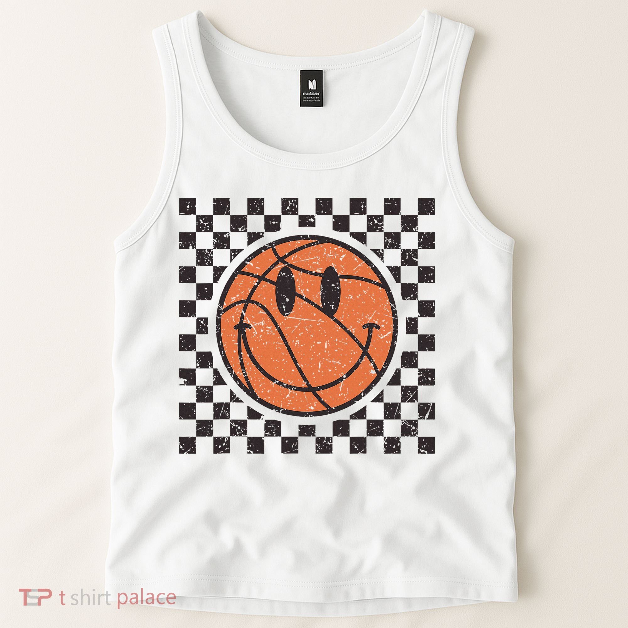 Happy Face Basketball Lover Smile Face Funny Smiling Tank Top
