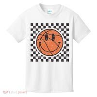 Happy Face Basketball Lover Smile Face Funny Smiling Kids T-Shirt thumb 0