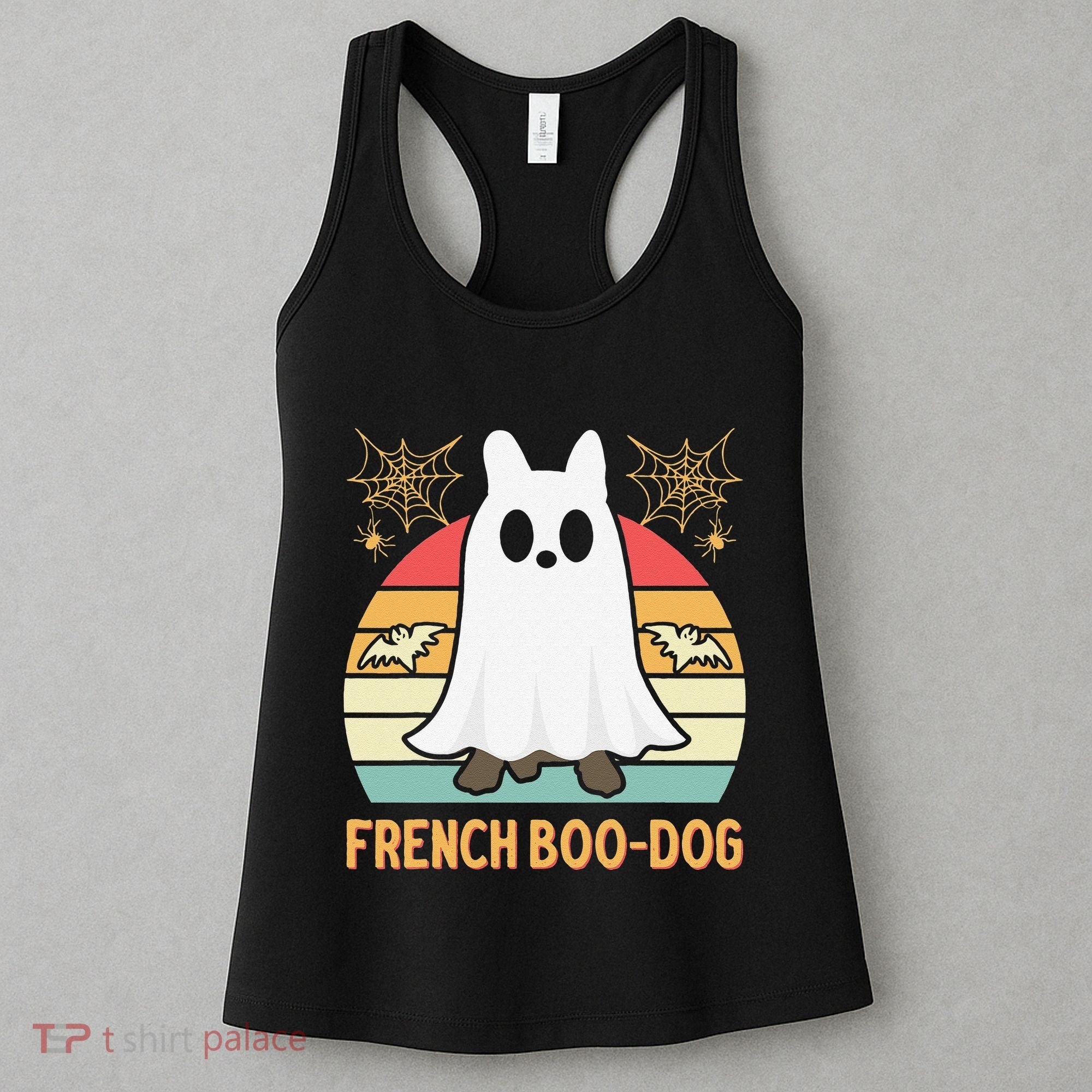 Halloween French Bulldog Dog Frenchie Spooky Ghost Costume Women's Tank Top