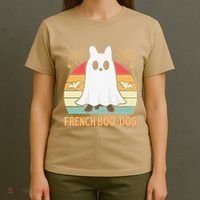 Halloween French Bulldog Dog Frenchie Spooky Ghost Costume T-Shirt thumb 4