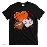 Heart Football Basketball Baseball Valentines Day Boy T-Shirt thumb 0
