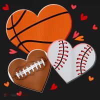Heart Football Basketball Baseball Valentines Day Boy T-Shirt thumb 7