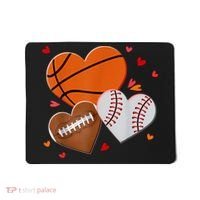 Heart Football Basketball Baseball Valentines Day Boy Mousepad thumb 0