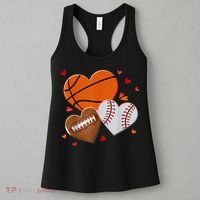 Heart Football Basketball Baseball Valentines Day Boy Women's Tank Top thumb 3