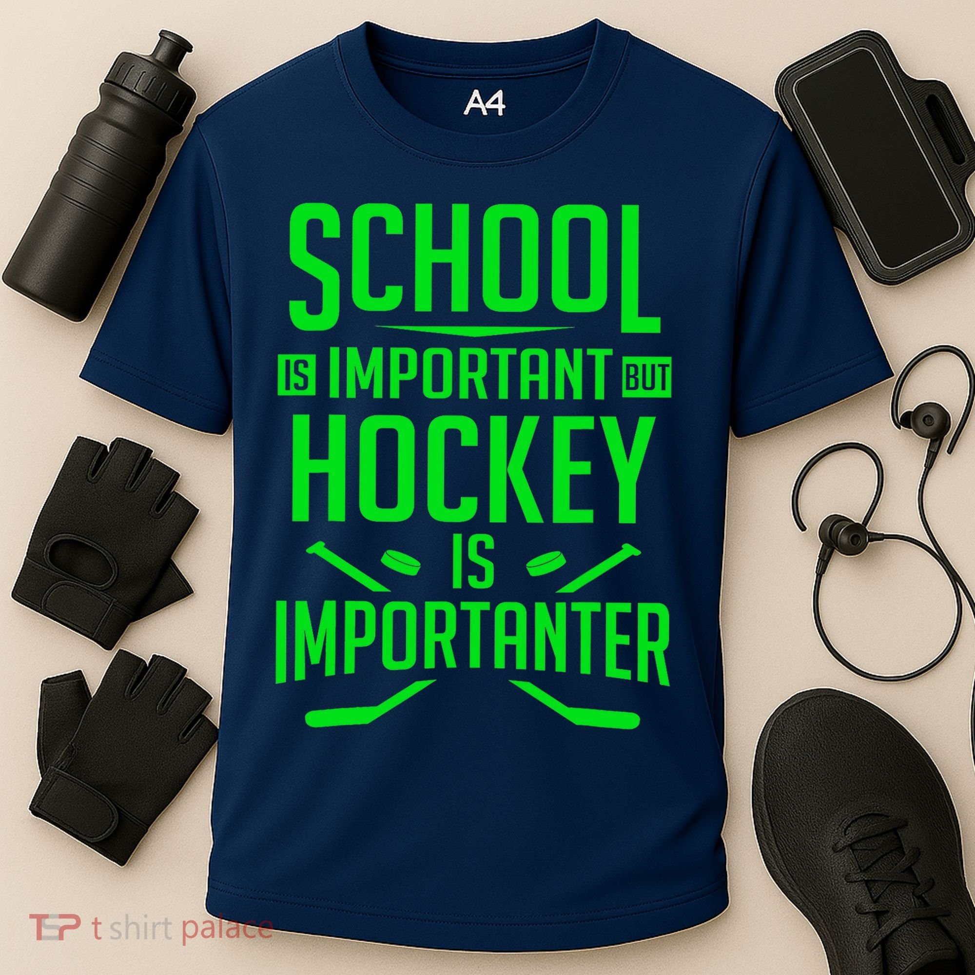 Hockey For Boy 8-12 Ice Hockey Player Cooling Performance Crew T-Shirt
