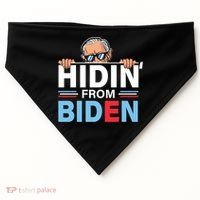 Hidin From Biden Gift Anti Joe Biden Hiding Political Gift USA-Made Doggie Bandana thumb 0