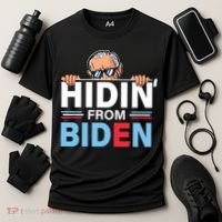 Hidin From Biden Gift Anti Joe Biden Hiding Political Gift Cooling Performance Crew T-Shirt thumb 3