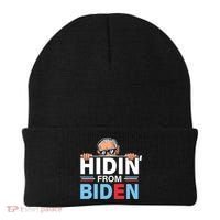 Hidin From Biden Gift Anti Joe Biden Hiding Political Gift Beanie thumb 0