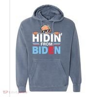 Hidin From Biden Gift Anti Joe Biden Hiding Political Gift Comfort Colors Garment-Dyed Hooded Sweatshirt thumb 0