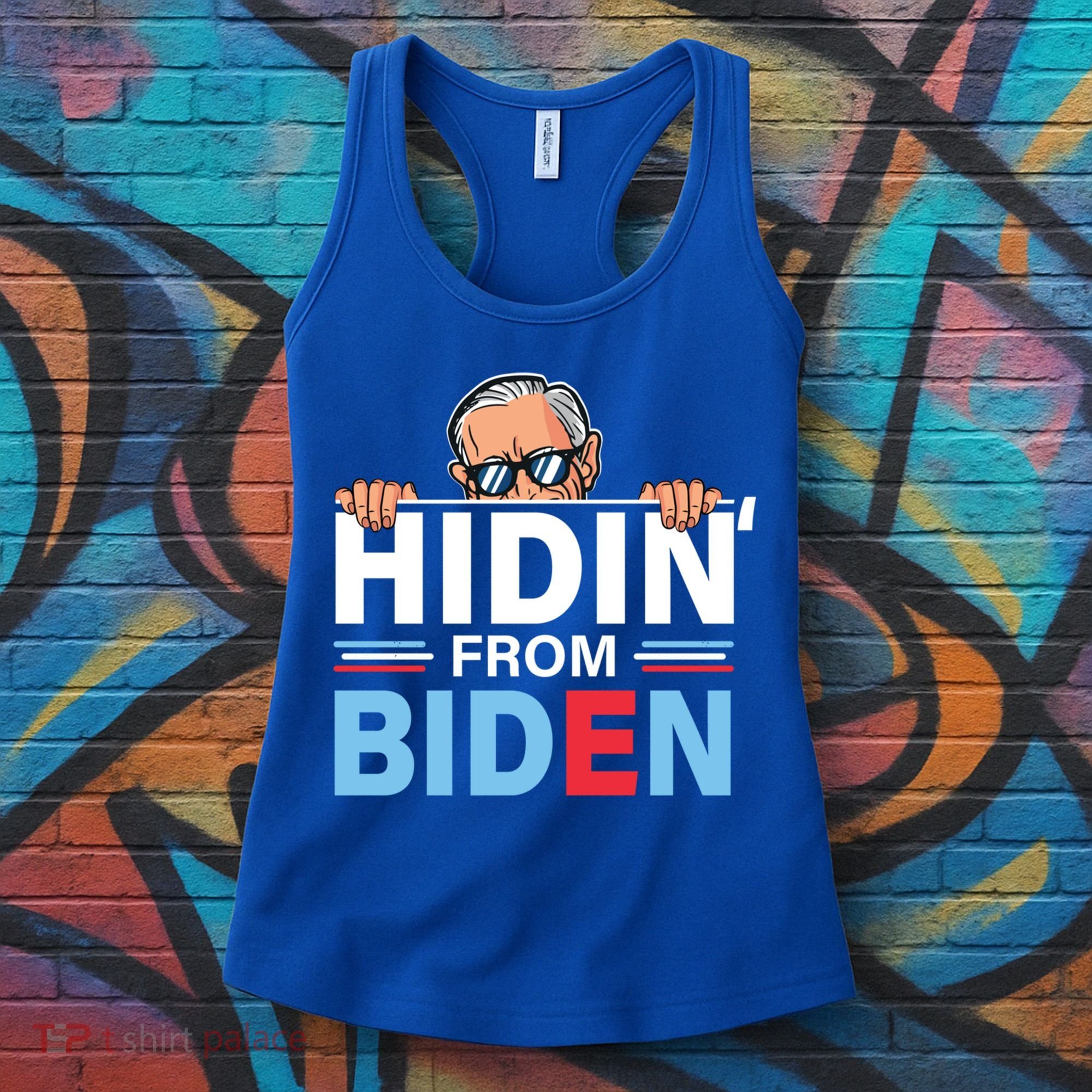 Hidin From Biden Gift Anti Joe Biden Hiding Political Gift Women's Tank Top