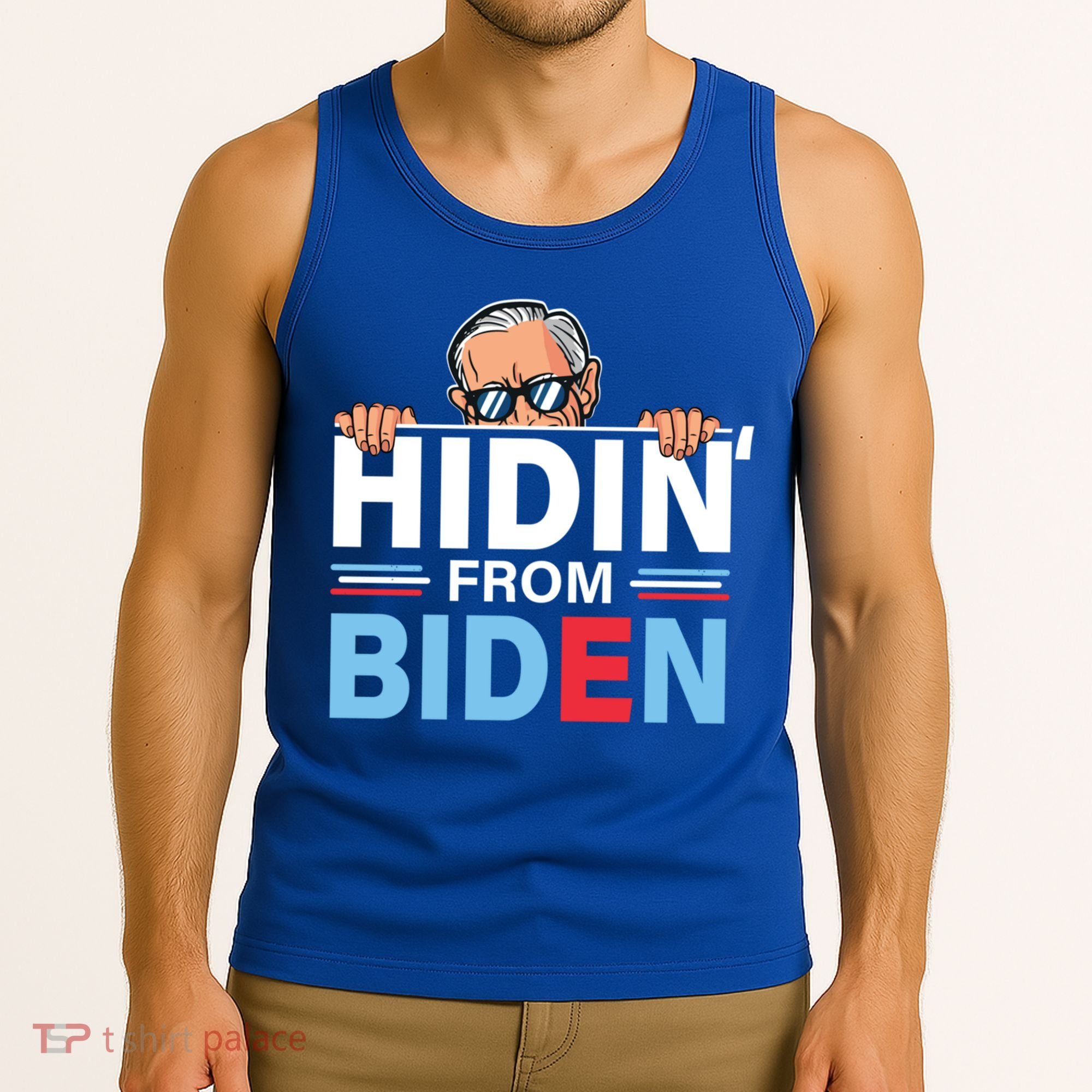 Hidin From Biden Gift Anti Joe Biden Hiding Political Gift Tank Top