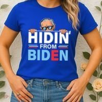Hidin From Biden Gift Anti Joe Biden Hiding Political Gift Women's T-Shirt thumb 2