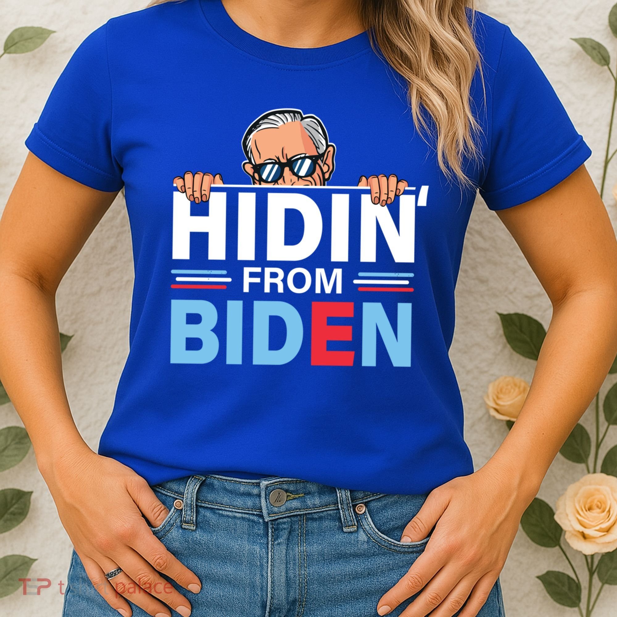 Hidin From Biden Gift Anti Joe Biden Hiding Political Gift Women's T-Shirt