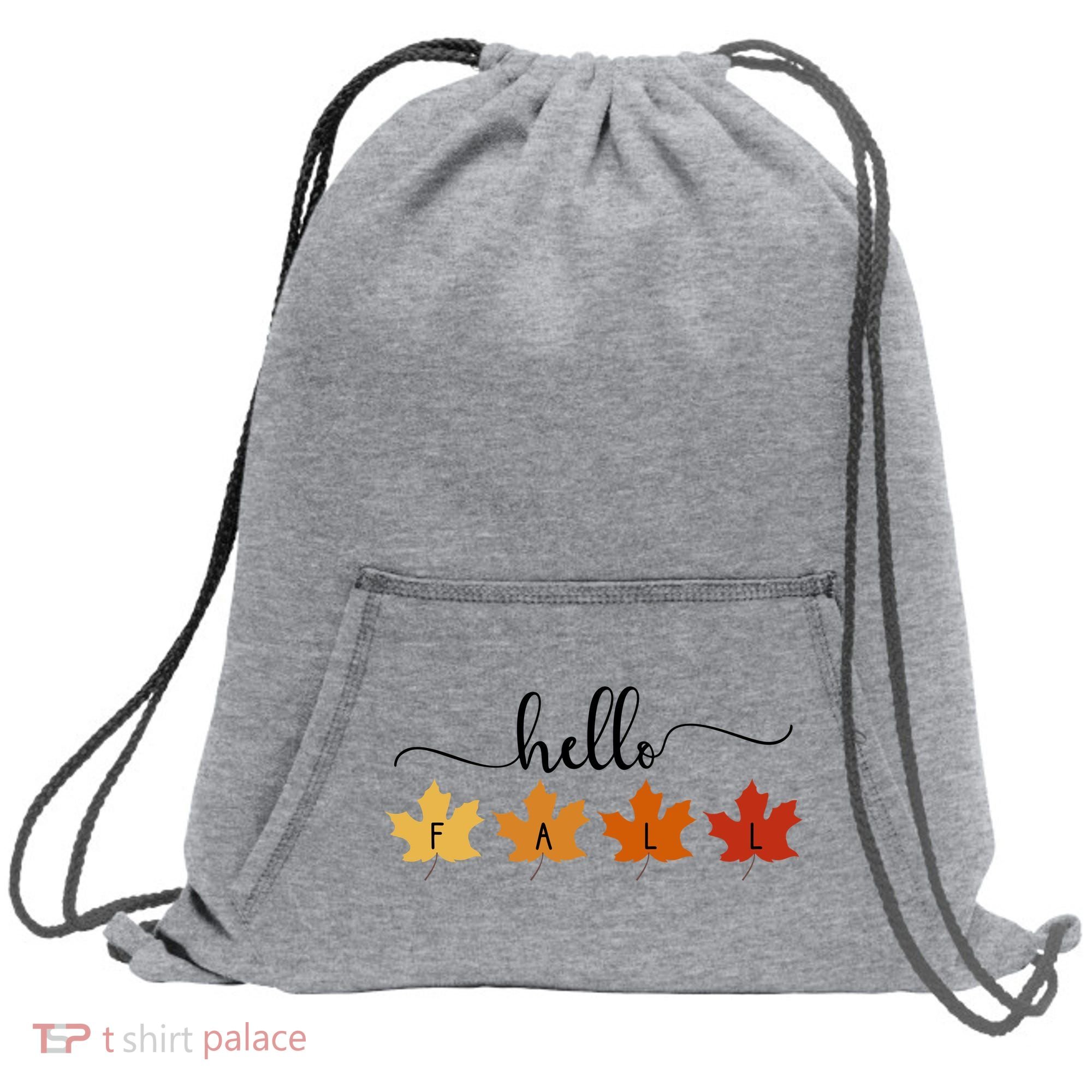 Hello Fall Cozy Nature Sweatshirt Cinch Pack Bag