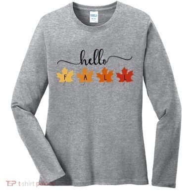 Hello Fall Cozy Nature Women's Long Sleeve Shirt