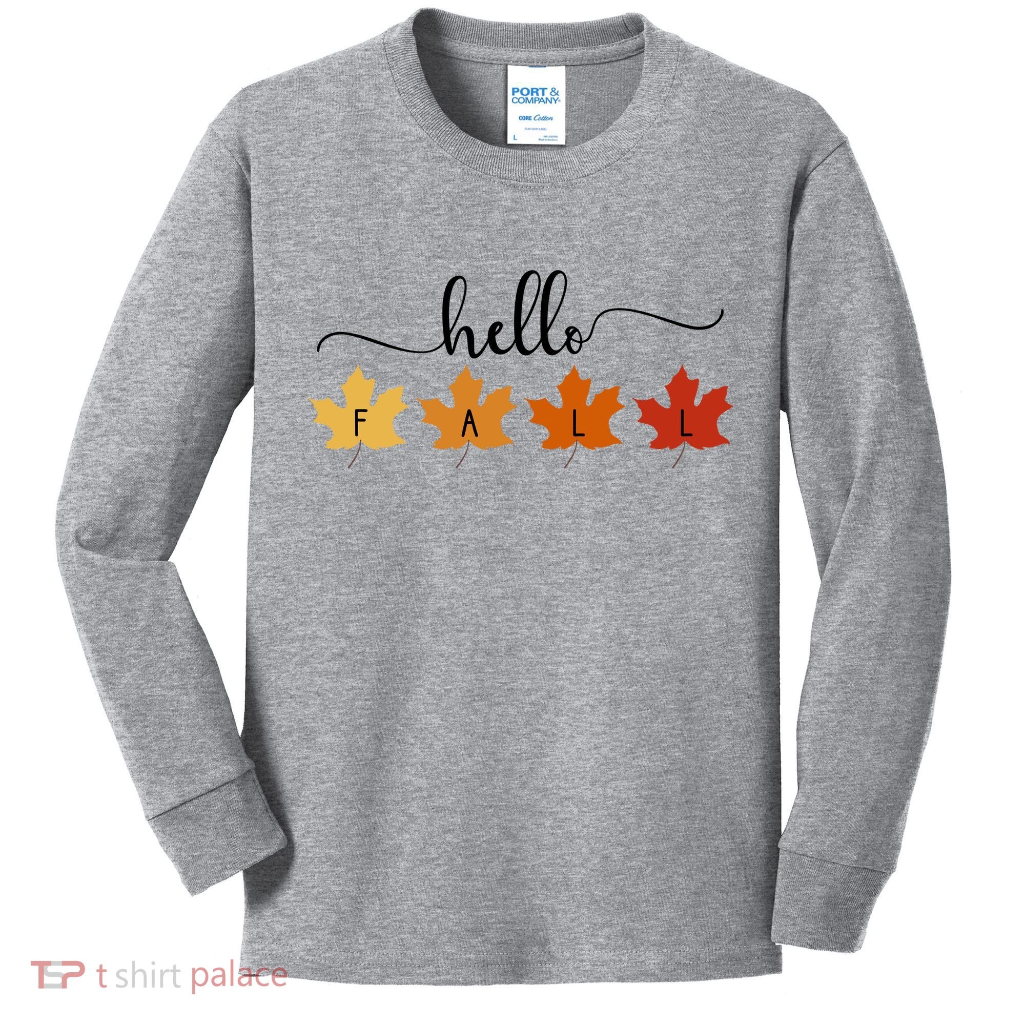 Hello Fall Cozy Nature Kids Long Sleeve Shirt