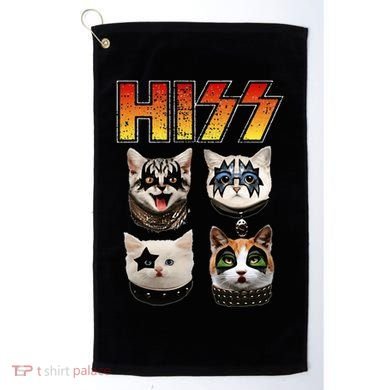Hiss Funny Cat Lover Gift Golf Towel