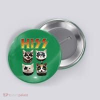 Hiss Funny Cat Lover Gift Button thumb 0