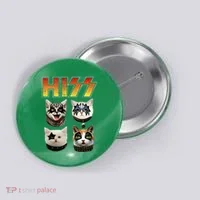 Hiss Funny Cat Lover Gift Button thumb 0