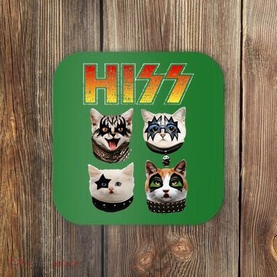 Hiss Funny Cat Lover Gift Coaster