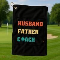 Husband Father Coach Golf Coach Gift Golf Towel thumb 1